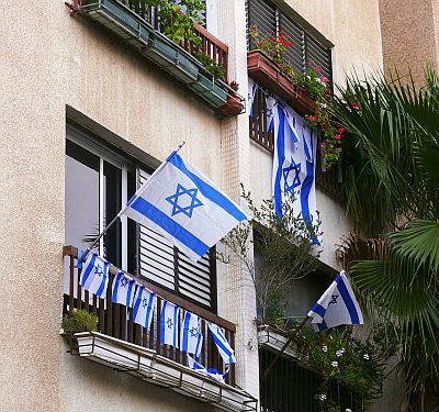 Independence Day flags on Yom Haatzmaut