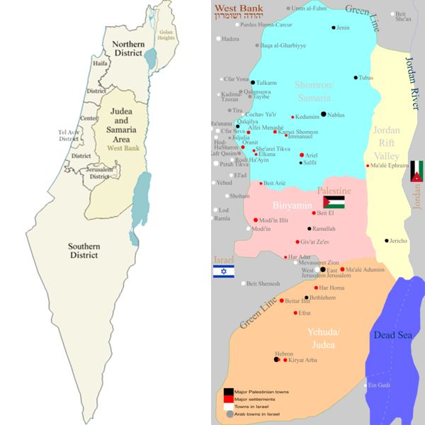 Israel districts-Map-Judea-Samaria-Settlements-Jewish State