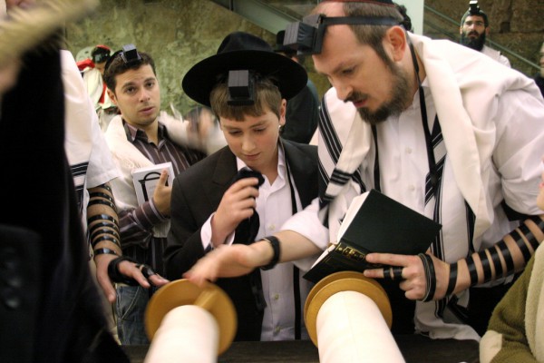 young man-read-Torah-Western (Wailing) Wall-Jerusalem