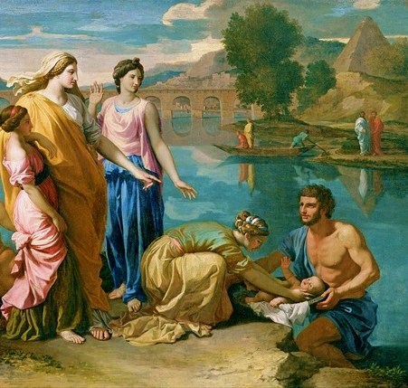 Moses Rescued from the Nile River-Nicolas Poussin