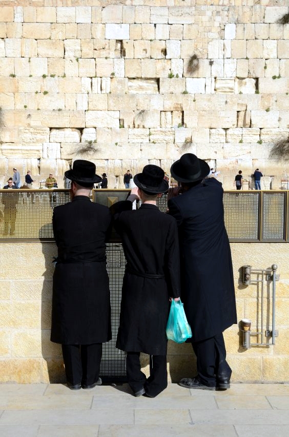 ultra Orthodox-Western-Wall-three-men-Chassidic