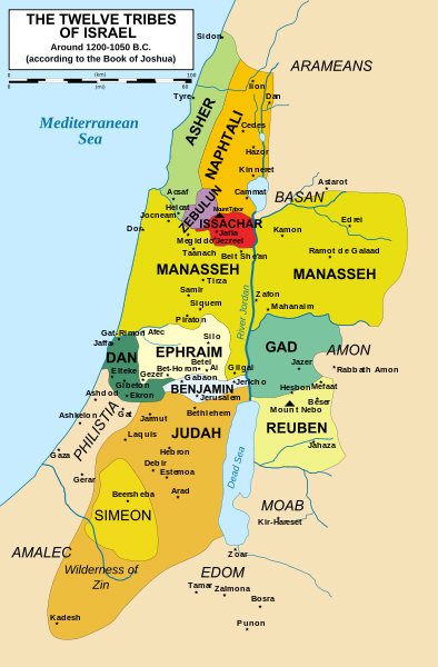 Map of Tribal-Land Distributions-Israel, Levites, Cohen