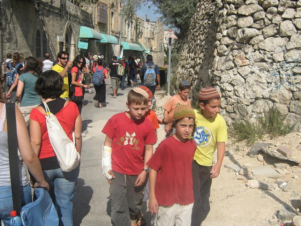 Israeli children-walking-Hebron