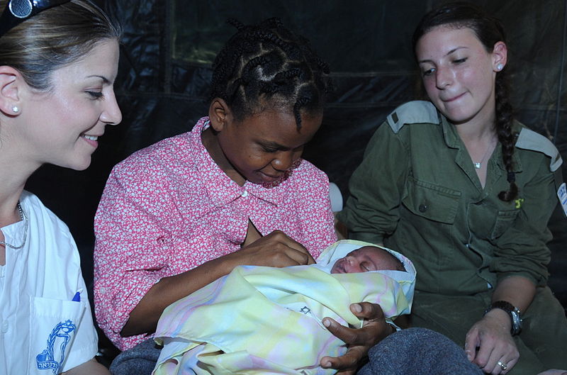 Haitian mother-baby-first born-Israel Defense Forces Field Hospital-Haiti