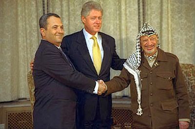 Ehud Barak-Bill Clinton-Yasser Arafat