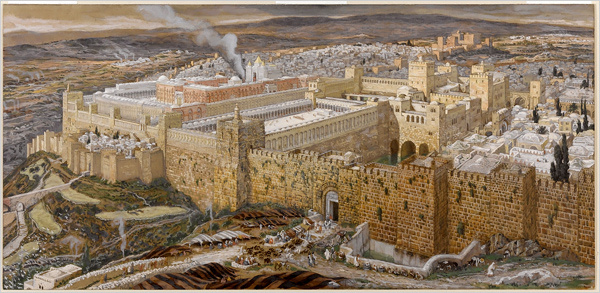 Reconstruction of Jerusalem-Temple of Herod-James Tissot