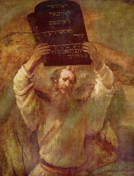 Moses with the Ten Commandments-Rembrandt