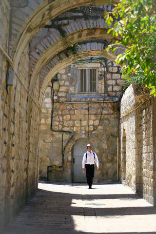 Religious-Jew-Walks-Street-Old City-Jerusalem