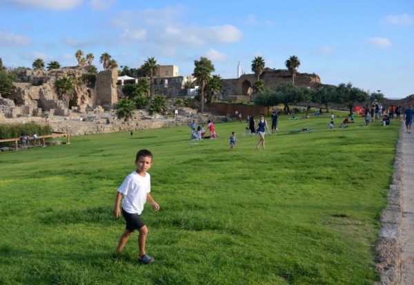 Israeli boy-playing-Caesarea Park