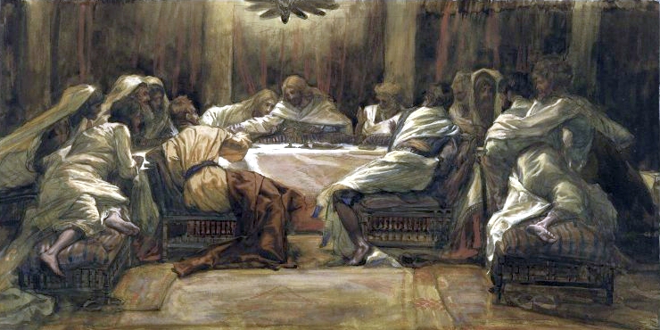 The Last Supper: Judas Dipping His Hand in the Dish, by James Tissot