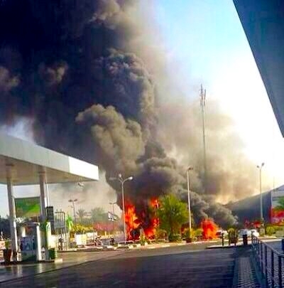 Gaza-Ashdod-Gas Station-Fire-Rockets