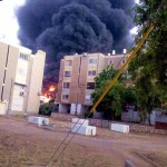 Sderot factory-burns-Hamas rocket strike