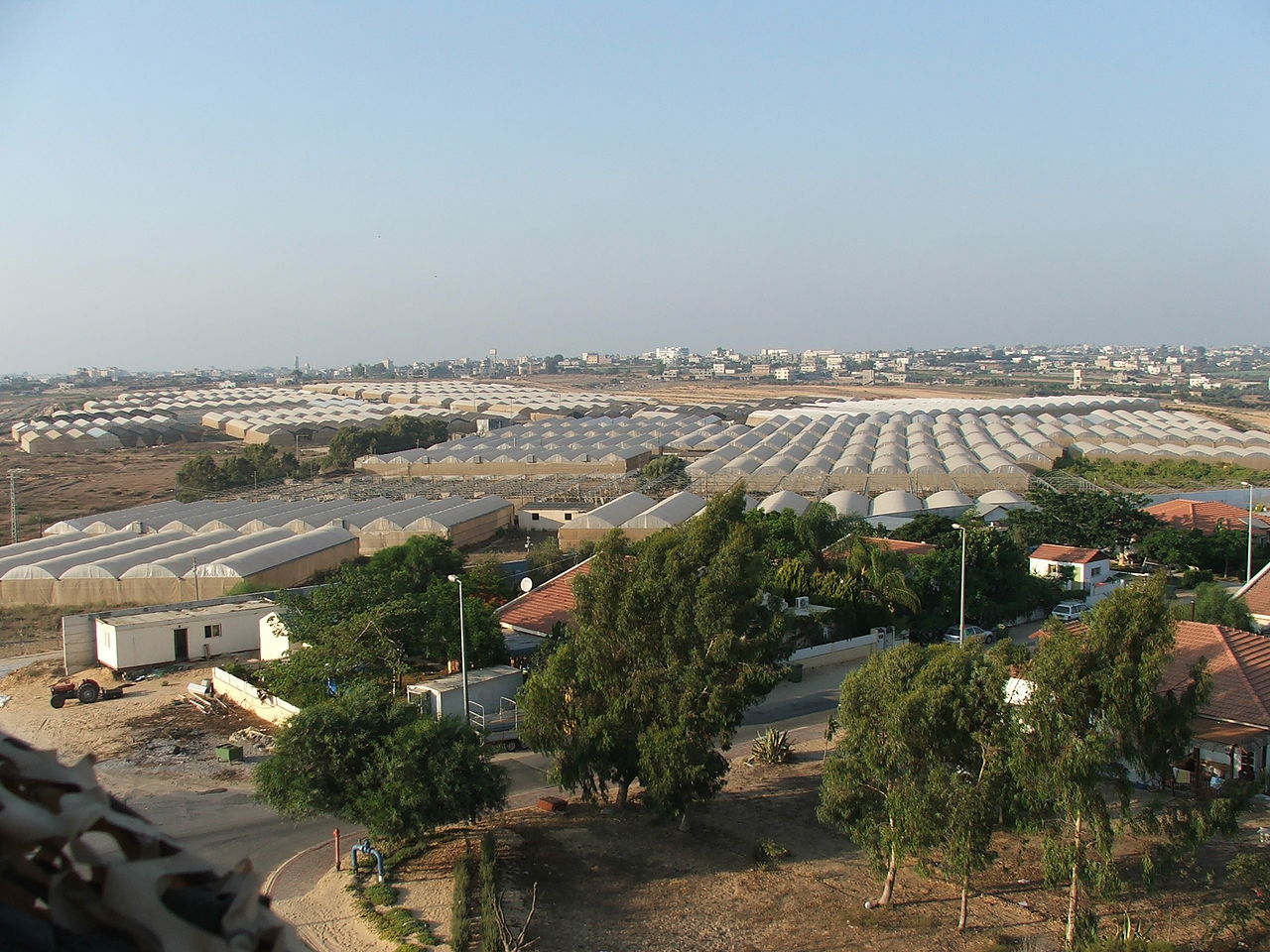 Gush Katif greenhouses left for Palestinians in the Gaza Strip.