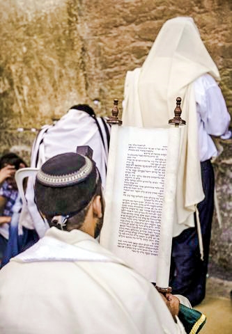 Tisha B'Av-Kotel-Jewish men-Western Wall-Temple Mount-Old City-Jerusalem