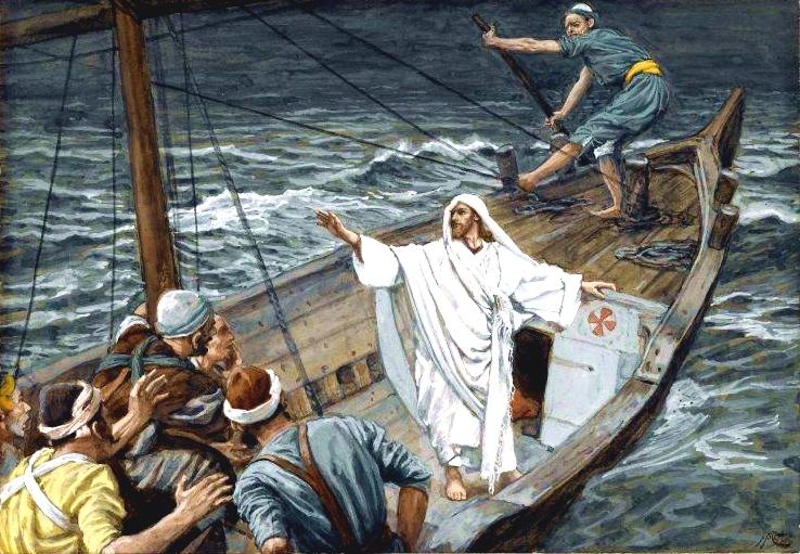 Yeshua Stilling the Tempest, by James Tissot