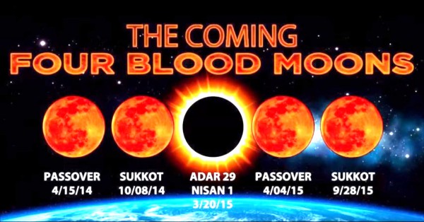 Blood Moon Tetrad coinciding with Passover and Sukkot in 2014 and 2015