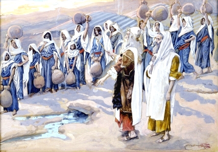 Moses Smiteth the Rock in the Desert-James Tissot