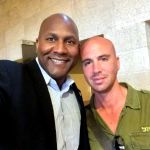 CUFI's Central Regional Coordinator, Pastor Lyndon Allen of Woodmont Bible Church in Nashville and an Israel Defense Forces soldier.