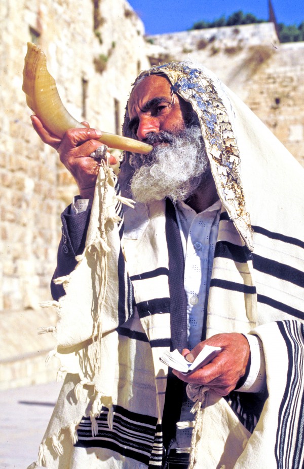 From the second day of Elul to the 28th day, the shofar (ram's horn) is blown after morning services every weekday.  It's distinctive, piercing call is considered a call to repentance.