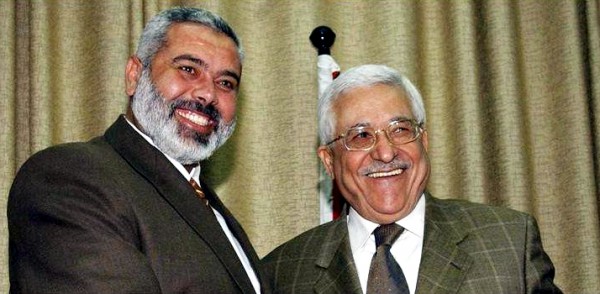 Hamas leader Ismael Haniyeh and Palestinian President Mahmoud Abbas