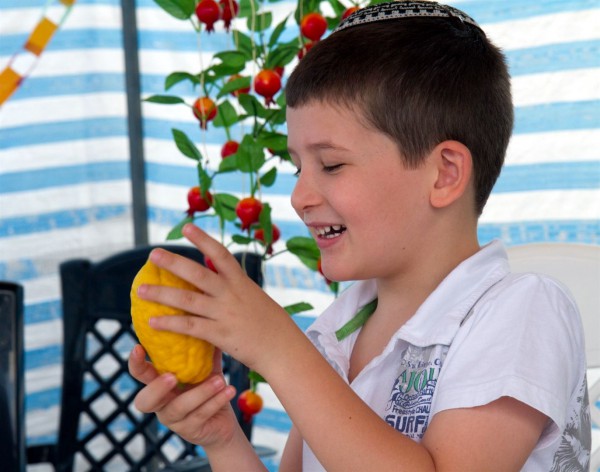 Sukkah-Citron-Israeli Boy-Sukkot-Feast of Tabernacles