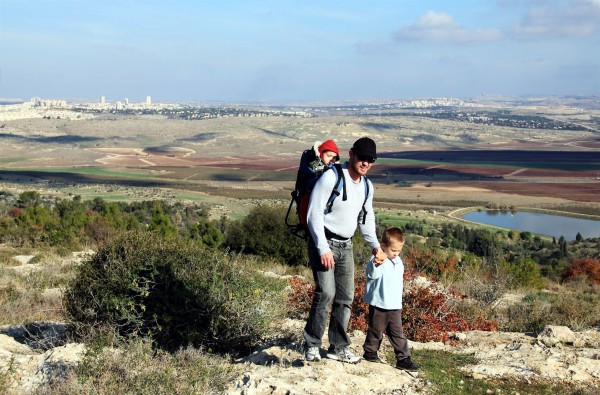 Israel father sons walk hike