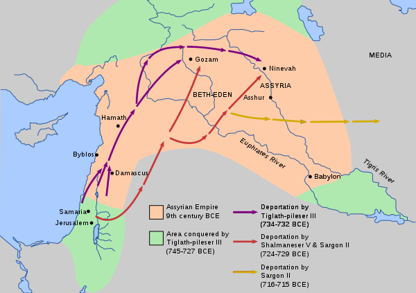 The deportation of the Jews by the Assyrians