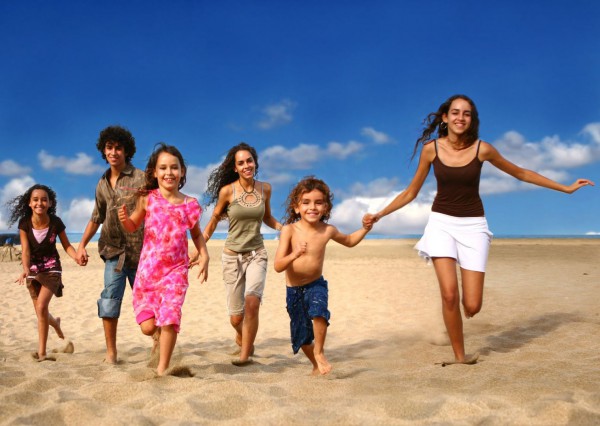 Israeli siblings Children on beach