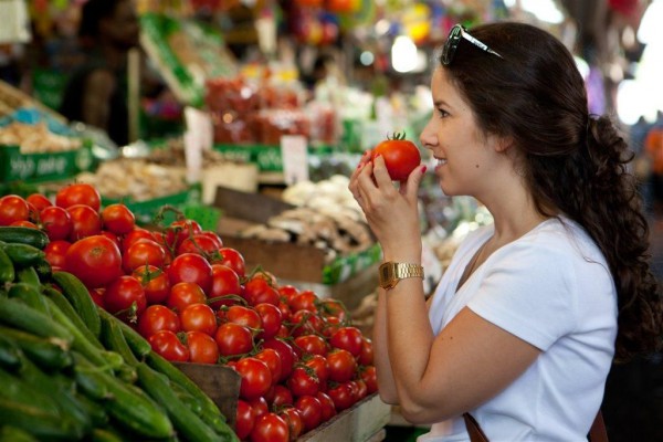 Fresh tomatoes Carmel Market Tel Aviv