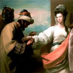 Isaac's Servant Tying the Bracelet on Rebecca's Arm, by Benjamin West