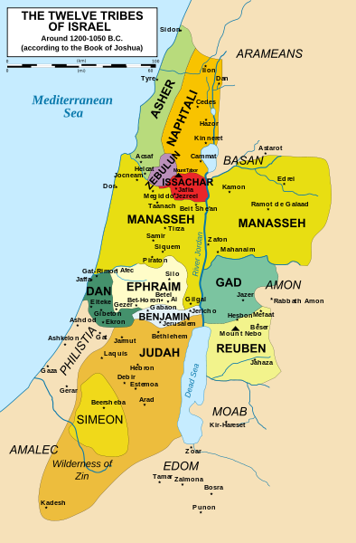 Map Twelve Tribes of Israel