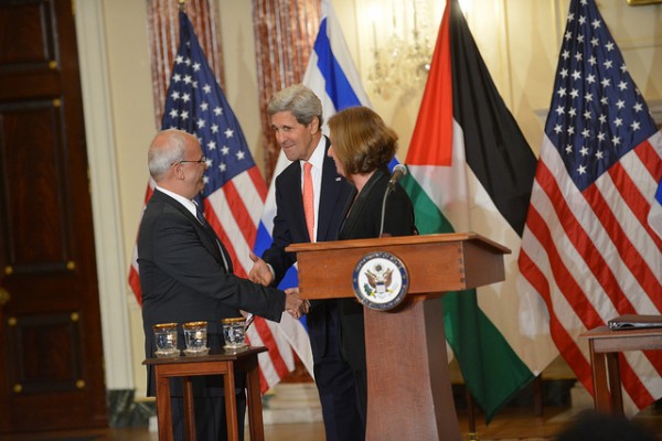 Tzipy Livni John Kerry Saeb Erekat 