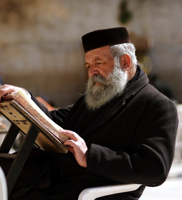 Jewish man reads at the Western Wall A Jewish man reads at the Western Wall. (Photo by Lev Cap)