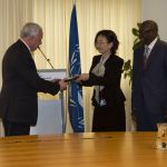 ICC presents Rome Statue to Palestinian Authority foreign affairs rep, Riad Almalki