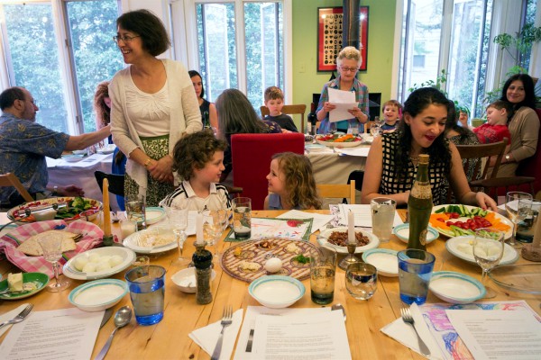 A family Passover Seder (ritual meal)