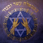 A mosaic of the positioning of the hands during the Priestly Blessing in Ashkenazi communities.