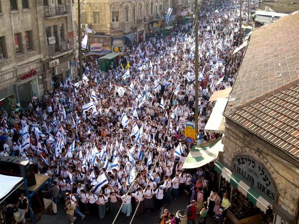 The crowds rejoice over Jerusalem on Yom Yerushalayim.