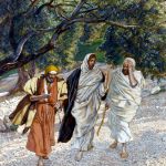 The Pilgrims of Emmaus on the Road by James Tissot