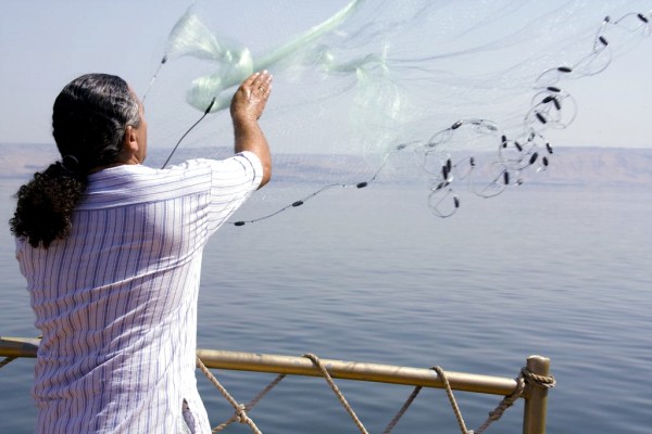 Casting nets on the Sea of Galilee (Photo by Israel Tourism)