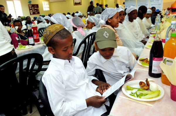 New Ethiopian immigrants attend a model Seder at the Jewish Agency Absorption Center in Mevasseret Zion outside Jerusalem in preparation for their first Passover in Israel.