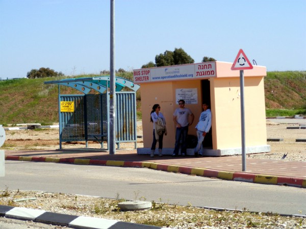 concrete bus shelter in Sderot