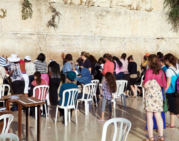 Women pray at the Kotel (Western Wall) in Jerusalem.