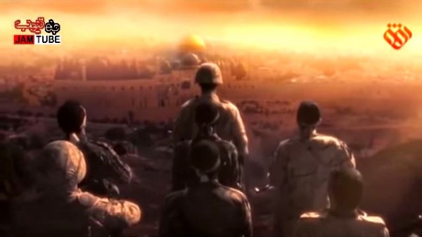 The video recently released by Iranian media shows Iran’s proxies, led by its Iran Revolutionary GC, overlooking Jerusalem, preparing for battle against Israel. (YouTube capture).