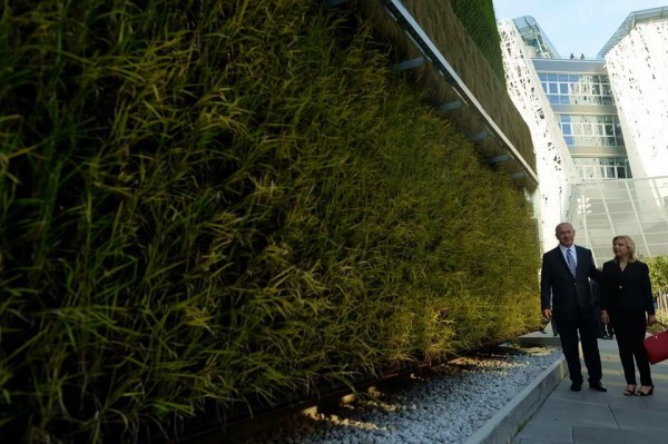 Israel's Fields of Tomorrow display at the Israel Pavilion Expo Milan 2015 building.