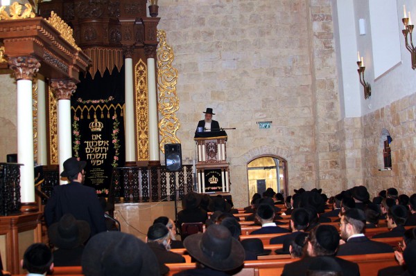 Men's section of Orthodox synagogue in Israel