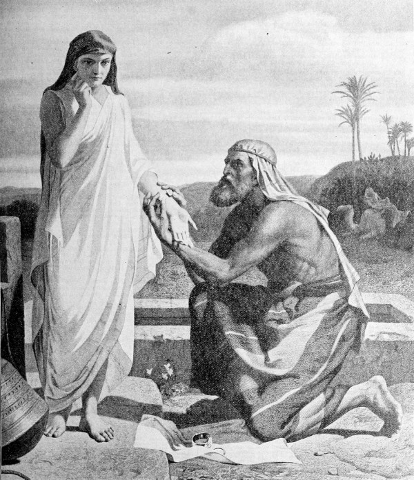 Jacob and Rachel at the Well (The Ideal Holy Bible, 1908)