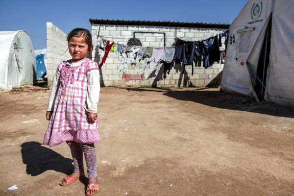 A Syrian girl at the Atma Refugee Camp in Turkey, which hosts over 10,000 refugees.