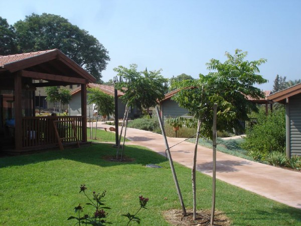 Wooden tzimmers in Gonen Holiday Village, Upper Galilee, Israel