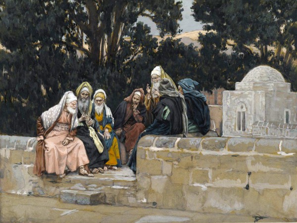 The Pharisees and the Herodians Conspire Against Yeshua, by James Tissot