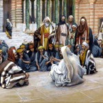 Yeshua Speaks Near the Treasury, by James Tissot